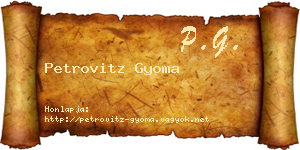 Petrovitz Gyoma névjegykártya